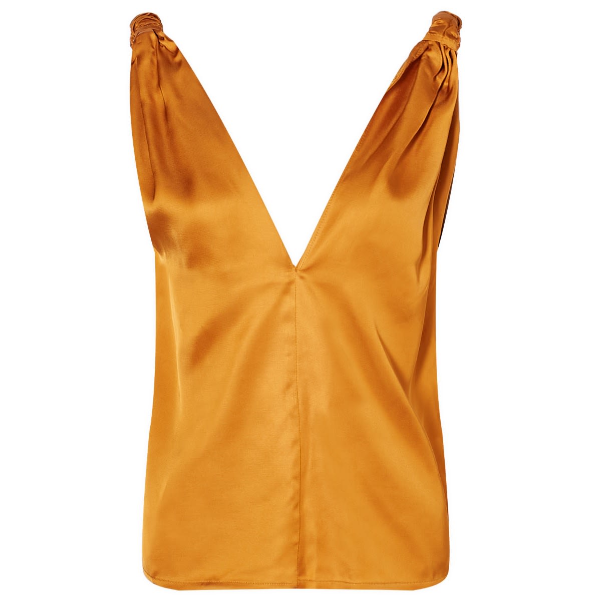 Tanktop Baserange Satin Deep V Neck Top Orange | TONE-VI-SU24-MCP, 0