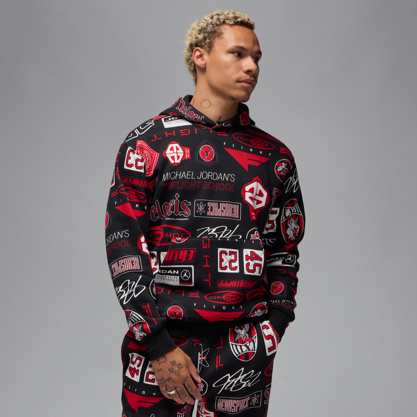 Sweatshirt Jordan Jordan Essentials Print Fleece Hoodie Sort | HM7254-010