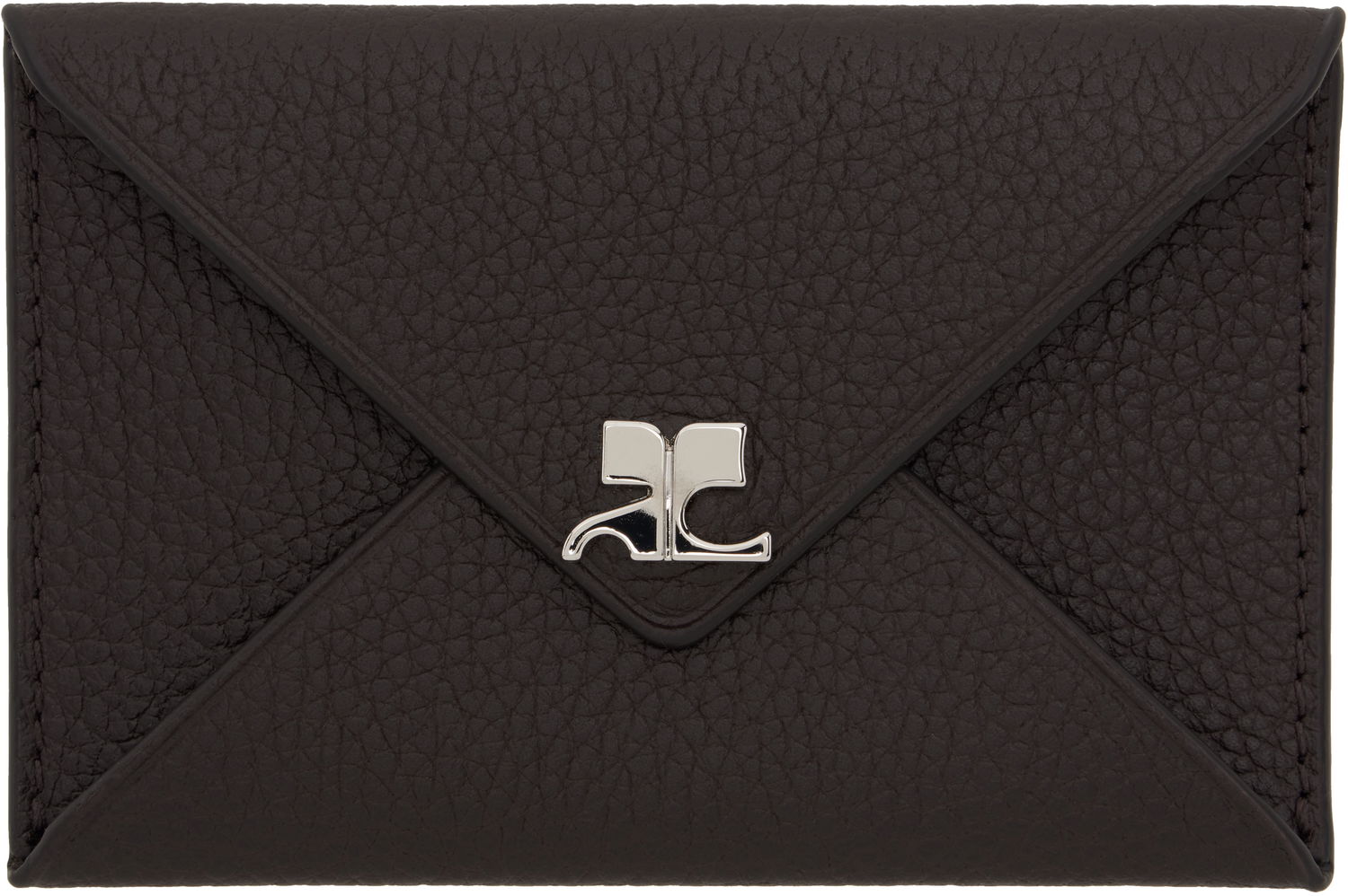 Tegnebog Courrèges Grained Leather Card Holder Brun | 124GPM011CV0016, 0