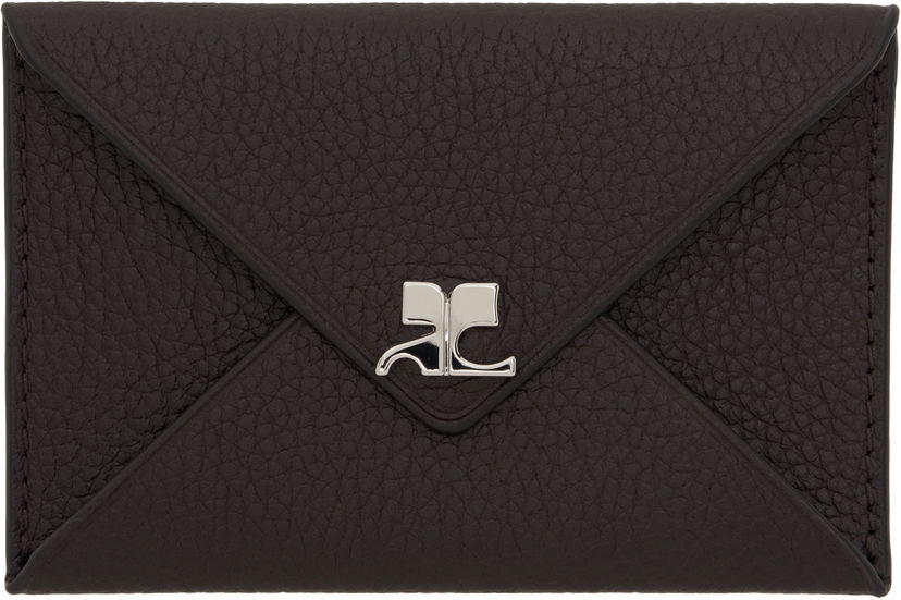 Tegnebog Courrèges Grained Leather Card Holder Brun | 124GPM011CV0016
