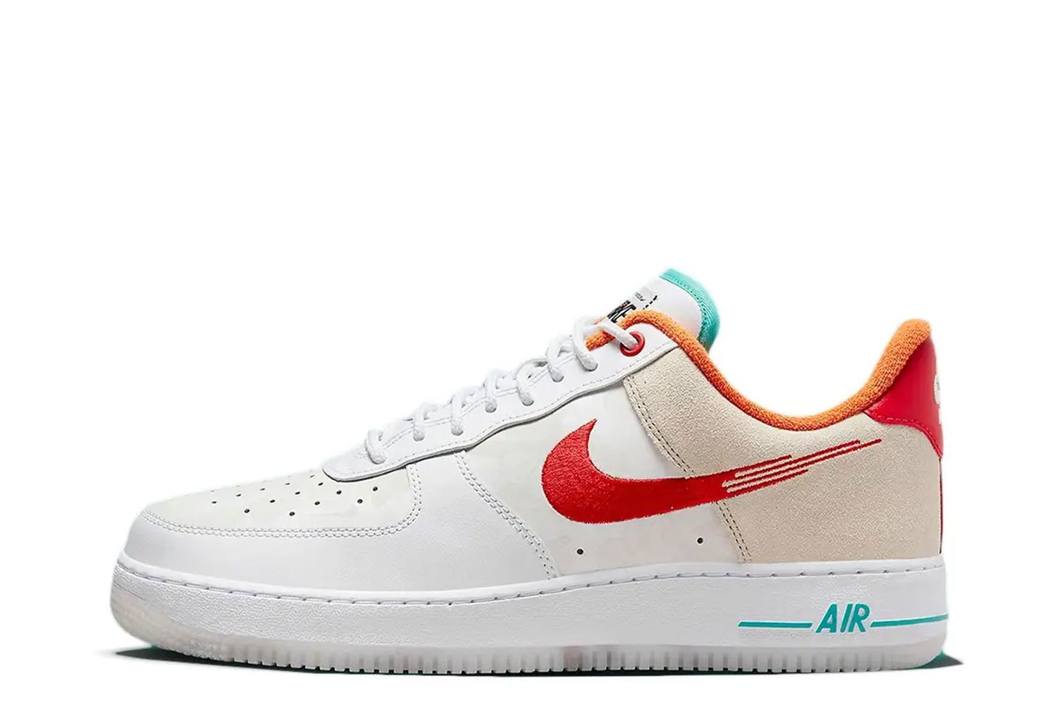 Sneakers og sko Nike Air Force 1 Low '07 PRM "Just Do It White Red Teal" Beige | FD4205-161, 1