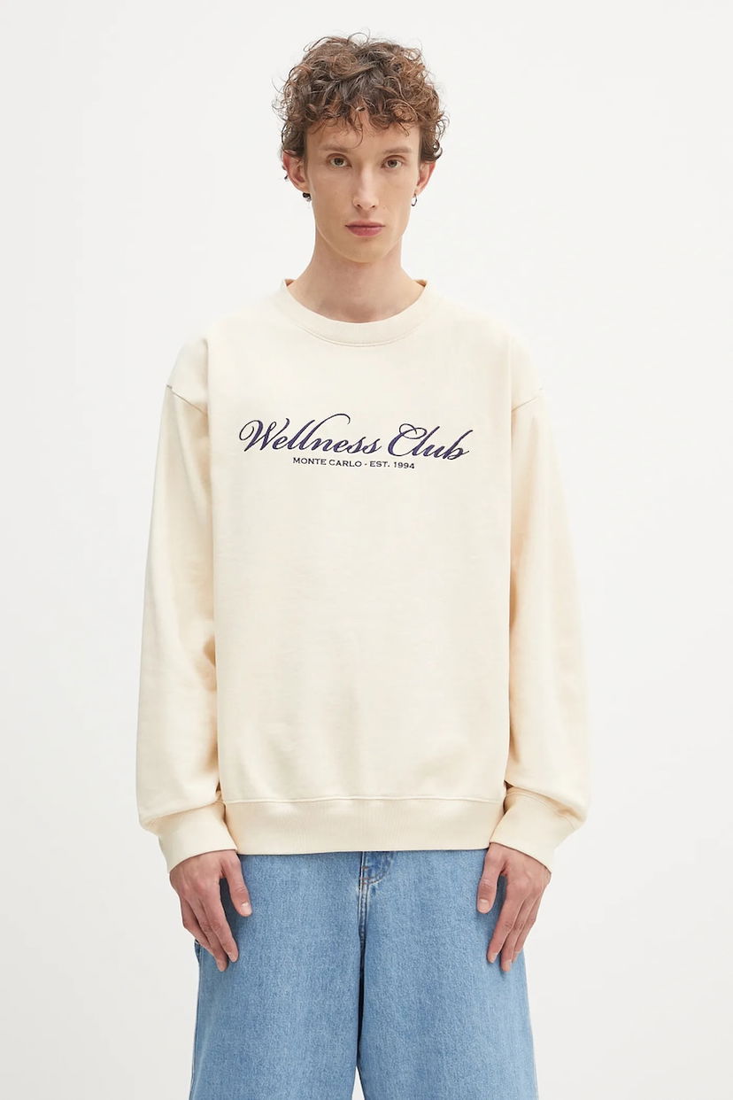 Sweatshirt Sporty & Rich Sporty & Rich Wellness Club Embroidered Sweatshirt Beige | ST071620081CR01