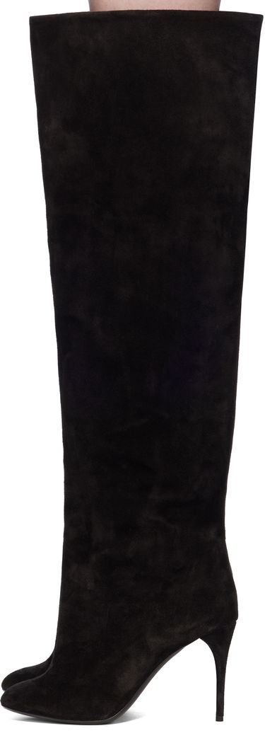 Skopleje Alaïa ALAÏA Suede Knee-High Boots Sort | AA3O056CK177, 2