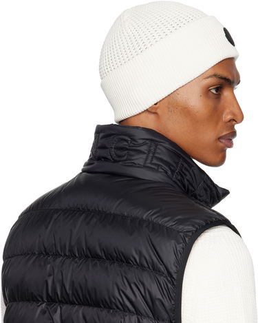 Beanie Moncler Moncler Logo Cotton Beanie Hvid | K20913B00032M1367, 2