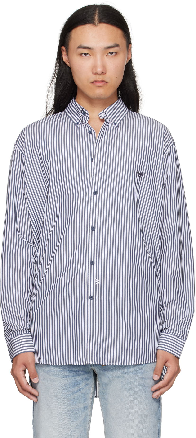 Skjorte Ksubi Ksubi KSignature Long Sleeve Shirt Blå | MFA25SH020