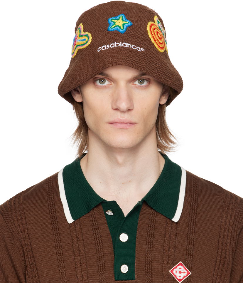 Hat Casablanca Casablanca Crochet Bucket Hat Brun | AS25-HAT-079-02