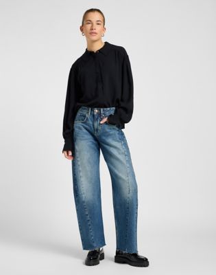 Skjorte Lee Regular Statement Collar Shirt Unionall Sort | 112371292, 1