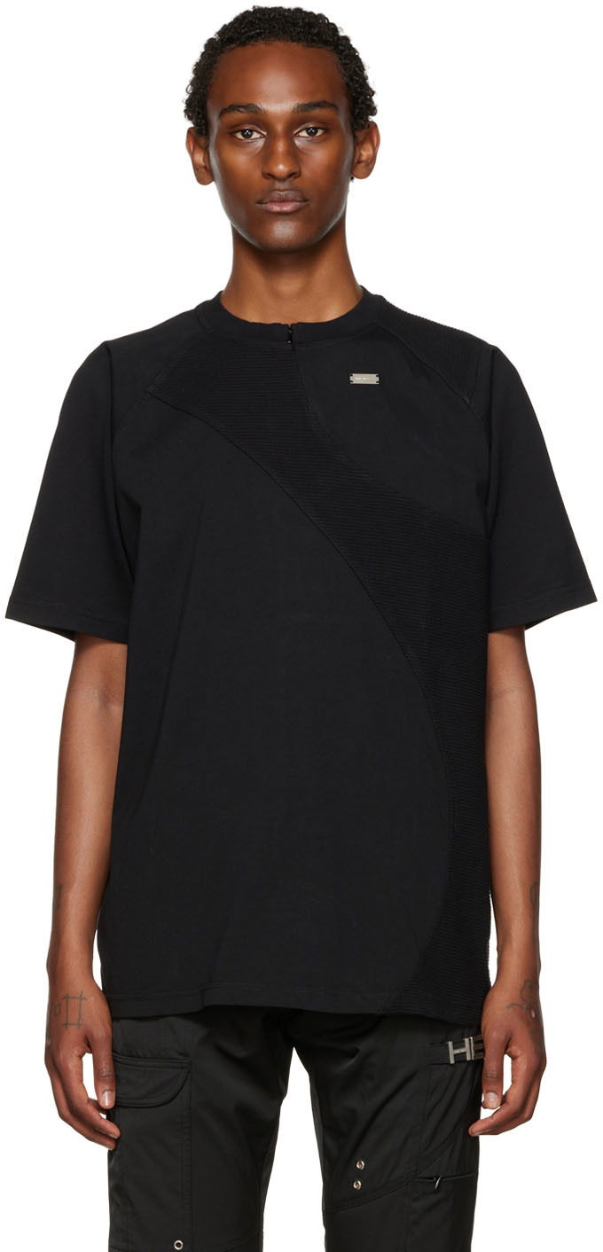 T-shirt HELIOT EMIL Paneled T-Shirt Sort | HE_M_09_031_C01_BLK01