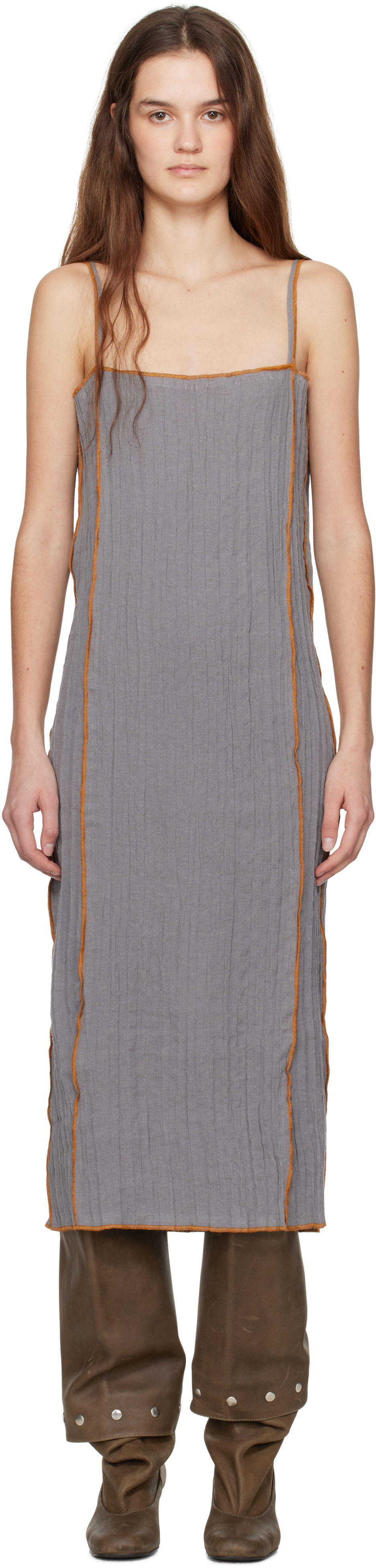 Kjole Baserange Baserange Shok Midi Dress Grå | DRSKS-LC-SP25, 0