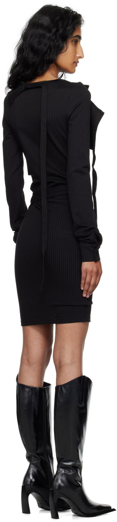 Kjole Ottolinger Ottolinger Ada Pinstripe Mini Dress Sort | 102-502804-01, 2