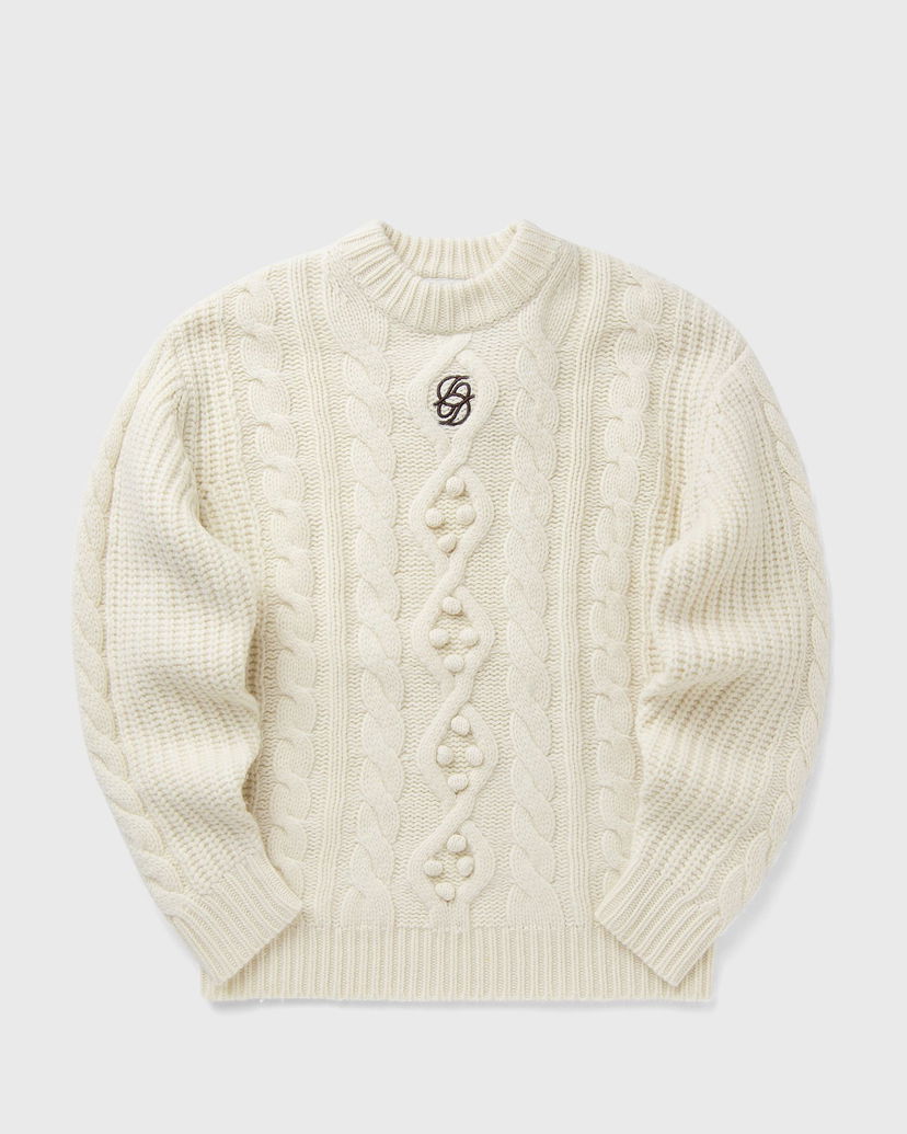 Sweater Drôle de Monsieur Maille Torsade Sweater Hvid | I-PO183-WO018-OW