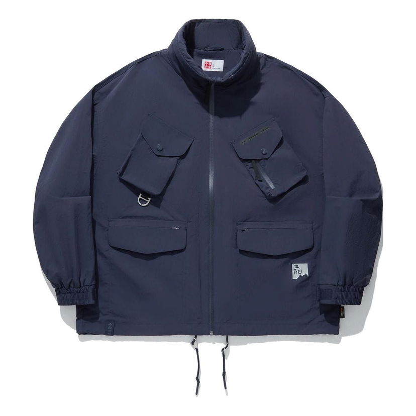 Vindjakke Li-Ning Multi Pockets Waterproof Jacket Blå | AJDU271-2