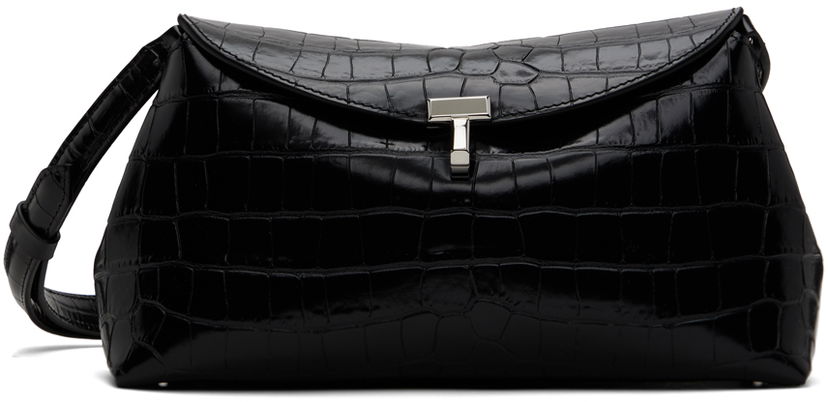Skuldertaske TOTEME TOTEME T-Lock Croc-Embossed Clutch Sort | 243-WAL944-LE0076