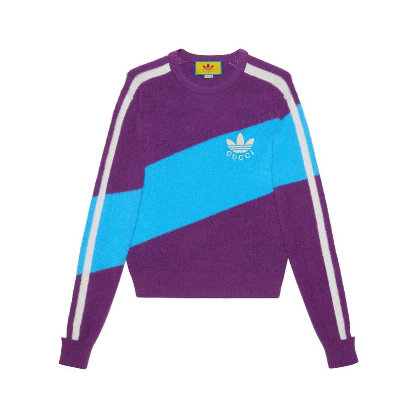 Sweatshirt Gucci adidas x Wool Shirt Purple/Light Blue Lilla | ‎723092 XKCTZ 5998