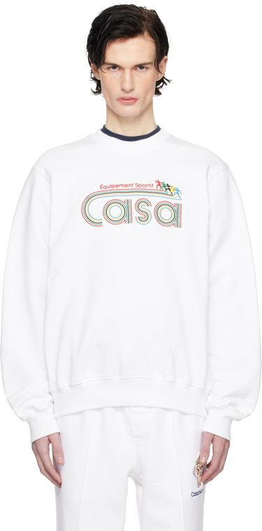 Sweatshirt Casablanca White 'Equipement Sportif' Embroidered Sweatshirt Hvid | MPS25-JTP-293-02, 0