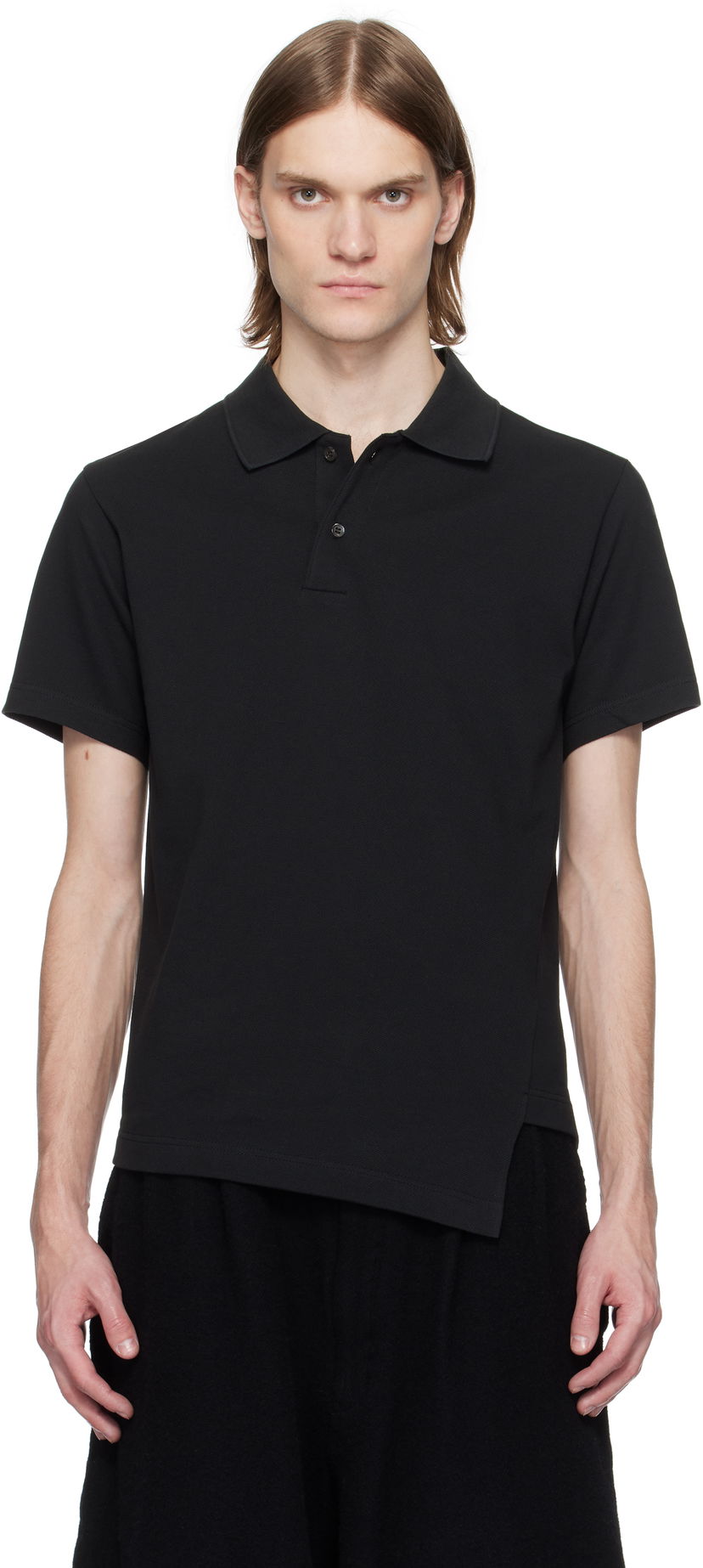 Polo skjorte Comme des Garçons Comme des Garçons Shirt Bias Cotton Piqué Polo Sort | FO-T017-051