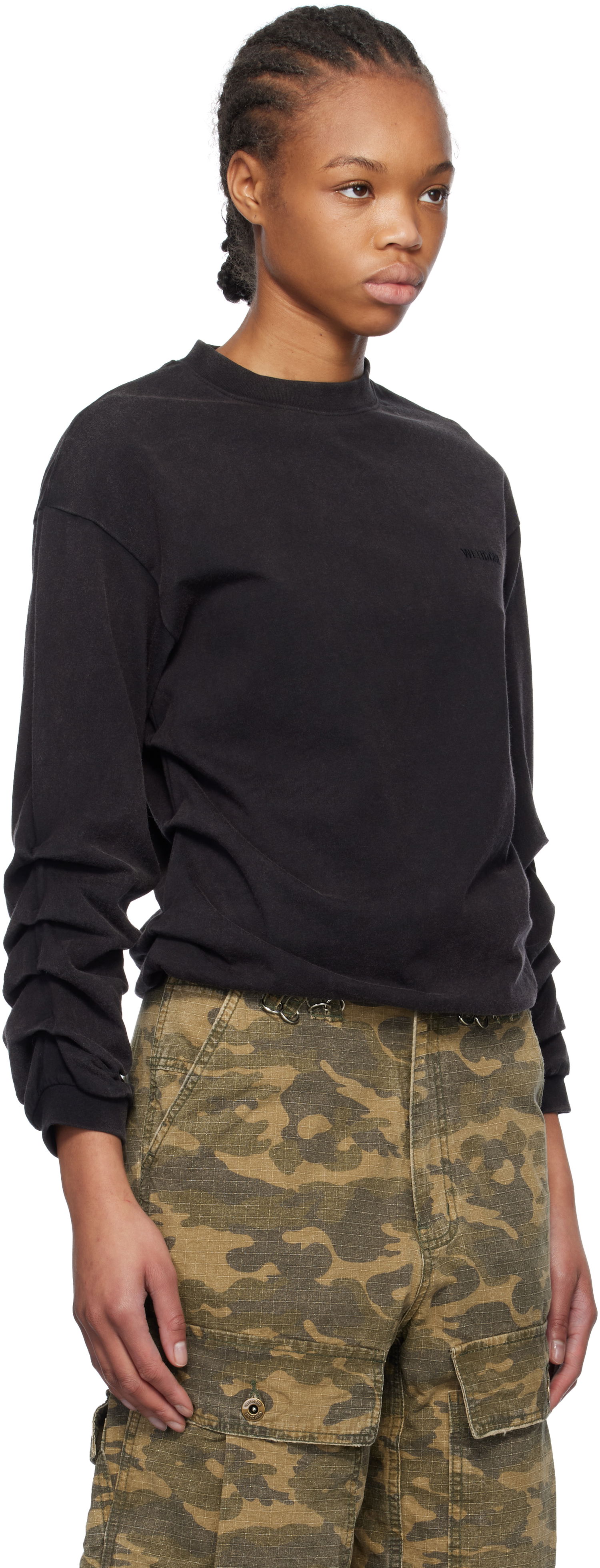 T-shirt We11done We11done Wrinkled Long Sleeve T-Shirt Sort | WD-TT0-25-775-U-BK, 1