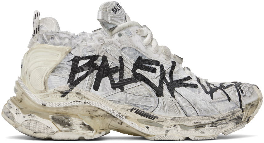 Sneakers og sko Balenciaga Runner Graffiti "Off-White" Hvid | 772767 W3RBQ, 0