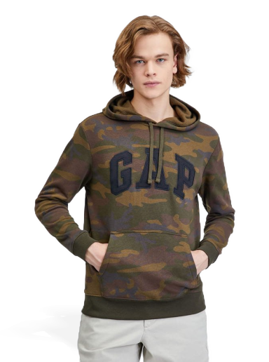 Sweatshirt GAP Printed Heritage Logo Hoodie Brun | 804039-00