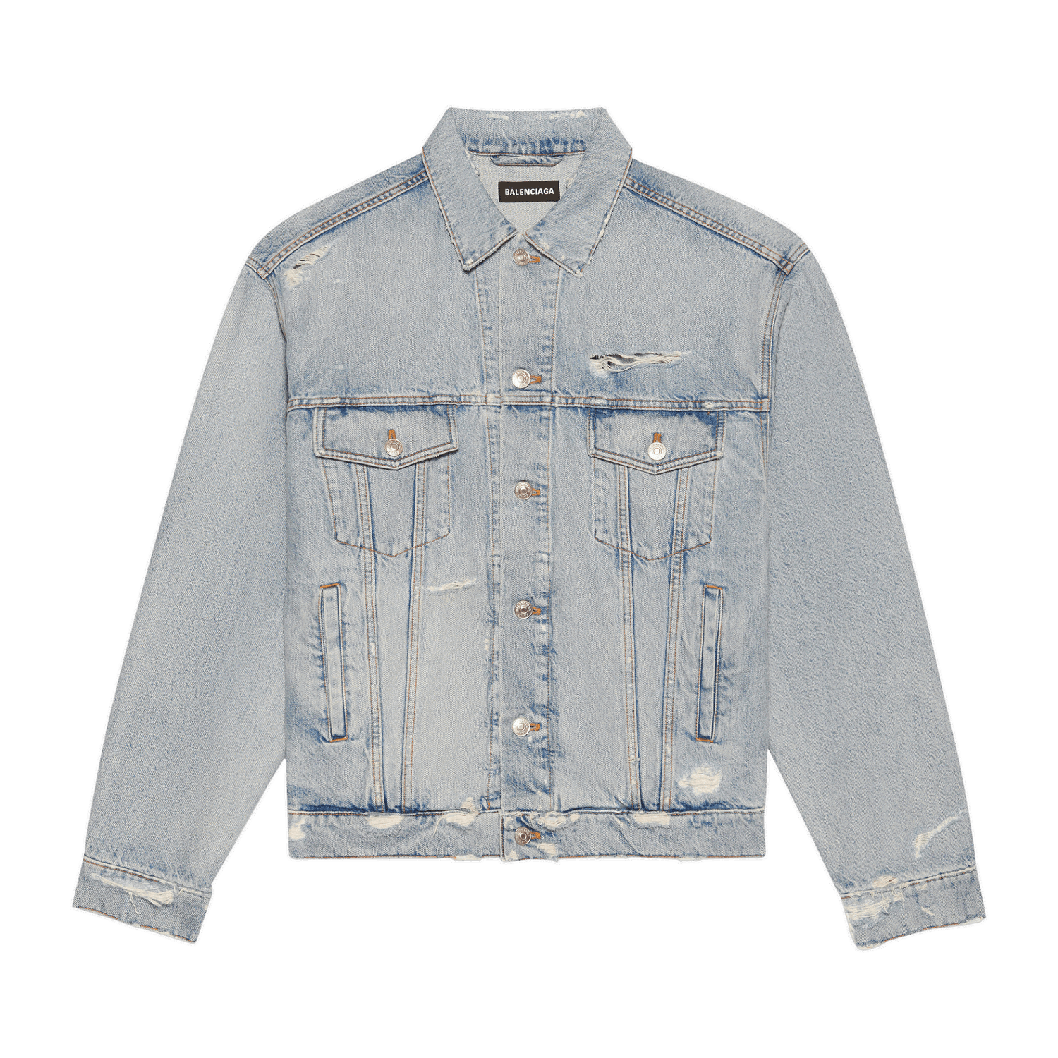 Jakke Balenciaga Large Fit Denim Jacket Blå | 664329 TBP48 8961, 0