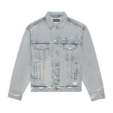 Jakke Balenciaga Large Fit Denim Jacket Blå | 664329 TBP48 8961, 0