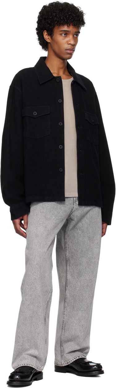 Jakke OUR LEGACY Evening Overshirt Black Brushed Cotton Sort | M4201EBBC, 3