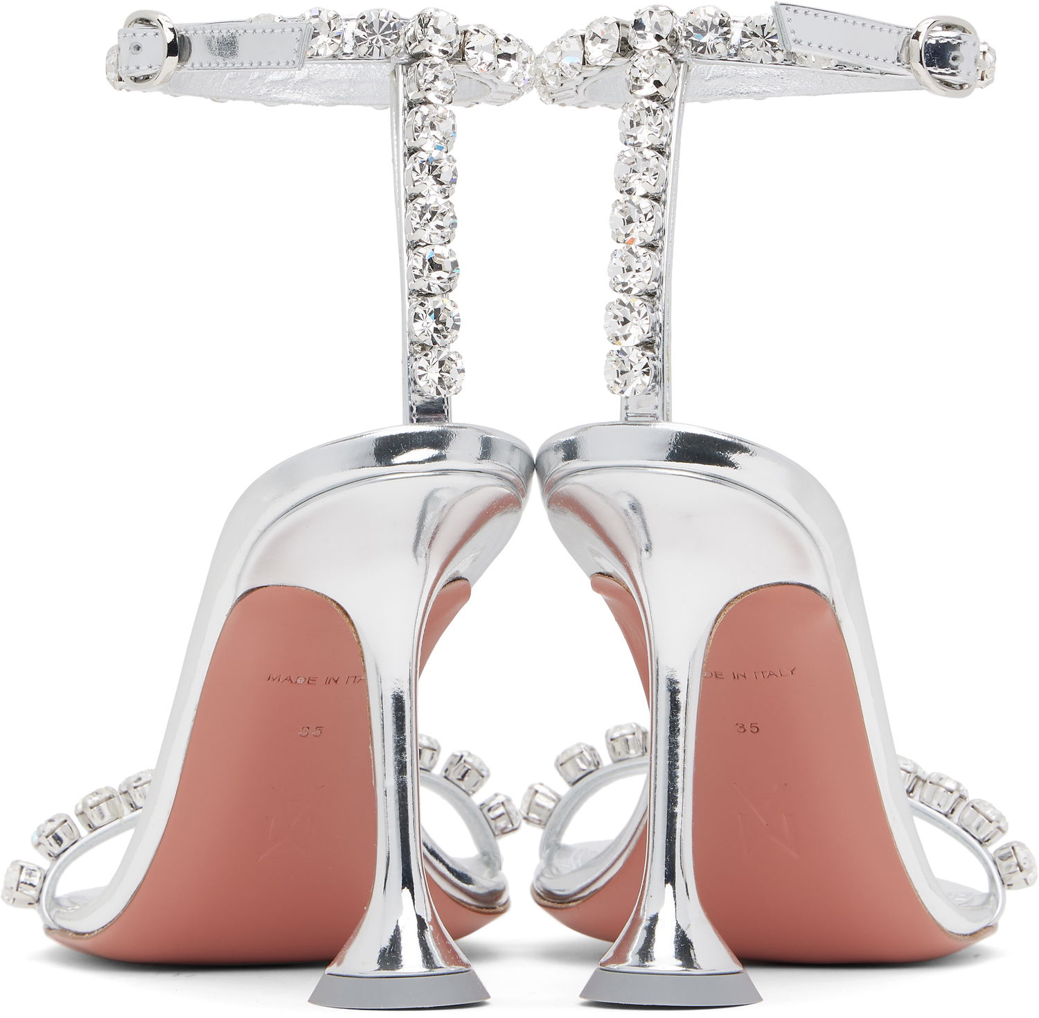 Kjole Amina Muaddi Amina Muaddi Gigi 95 Heeled Sandals Metalisk | GIGI SANDAL 95, 1