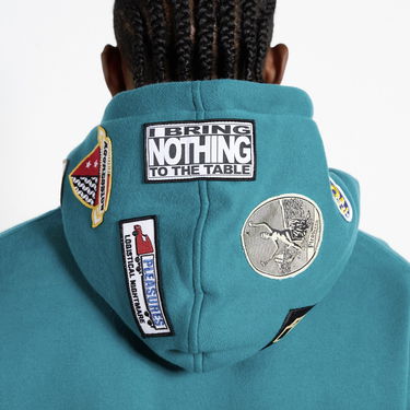 Sweatshirt Pleasures Worms Hoodie Turkis | P23F022-GREEN, 6