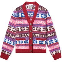 Sweater GANNI Logo Wool Mix Cardigan Lyserød | K2122-999, 1