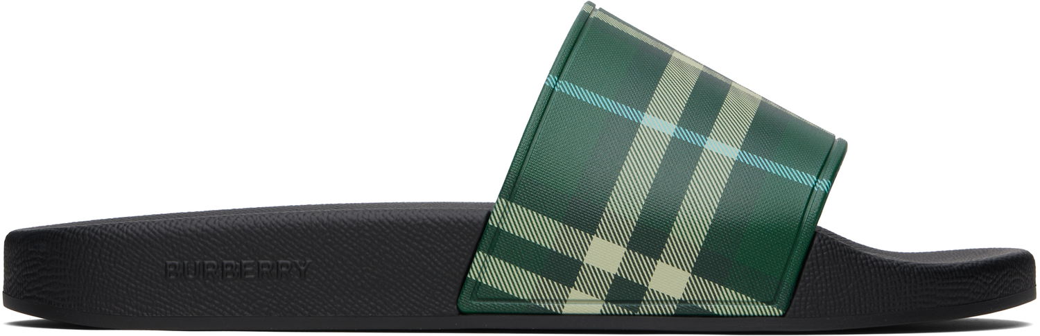 Tilbehør Burberry Burberry Check Pool Slides Grøn | 8113264, 0