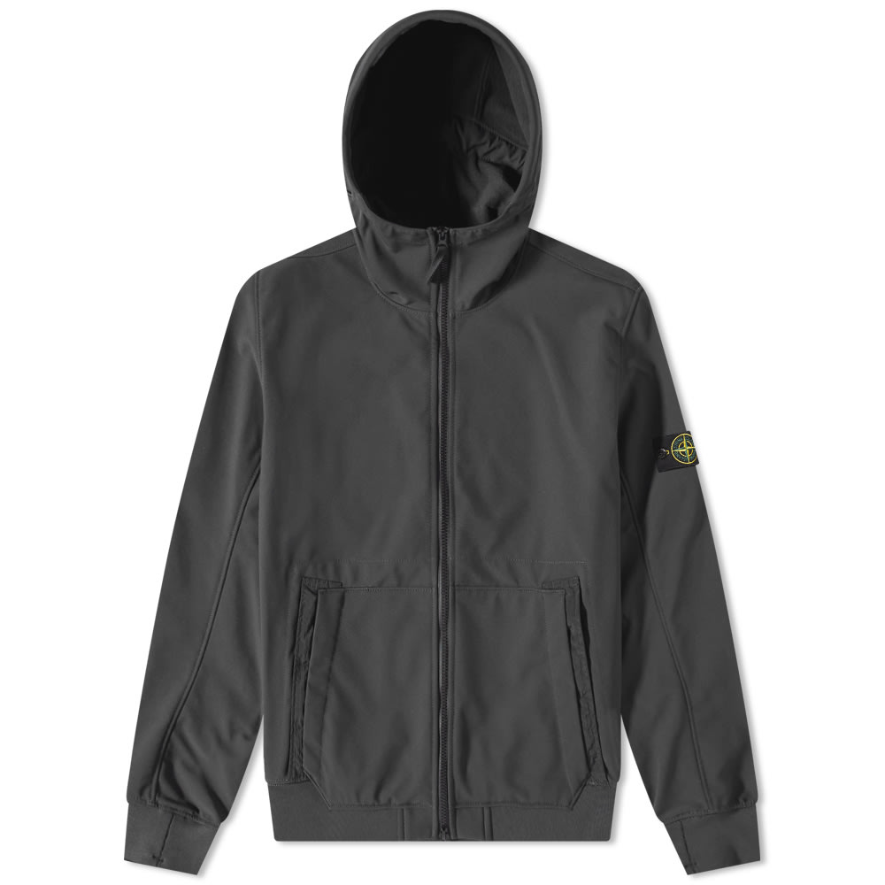 Vindjakke Stone Island Soft-Shell Hooded Jacket Sort | 7715Q0122-V0029, 0