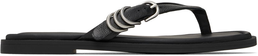 Skopleje rag & bone Rag & Bone Gia Leather Thong Sandals Sort | WFF25SF1003LE03