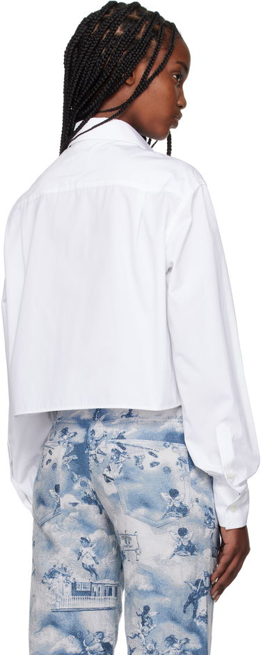 Skjorte Off-White Off-White Poplin Boxy Cropped Shirt Hvid | OWGE02AS25FAB0010110, 2