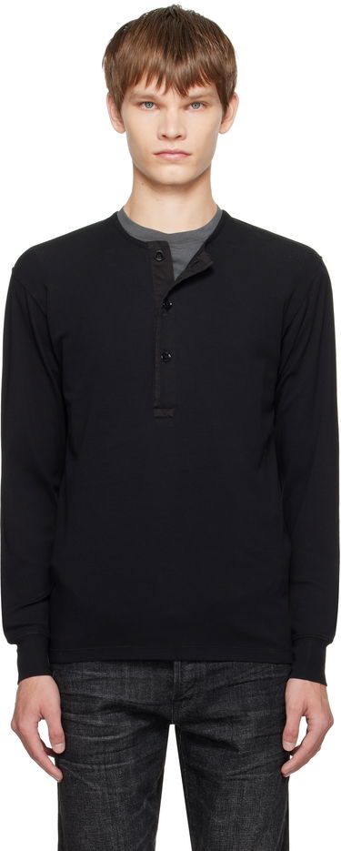 Sweater Tom Ford TOM FORD Stretch Rib Henley Sort | JHL019-JMC067, 0