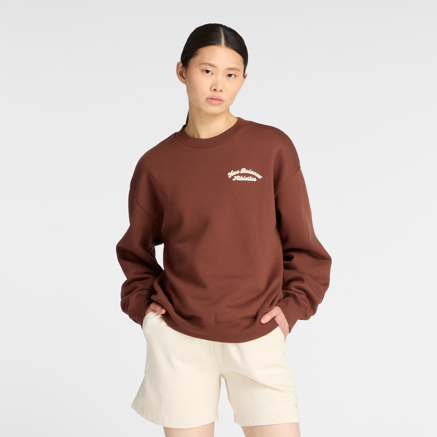 Sweatshirt New Balance Athletics Crewneck Sweatshirt Brun | NBWT53516ROK, 0