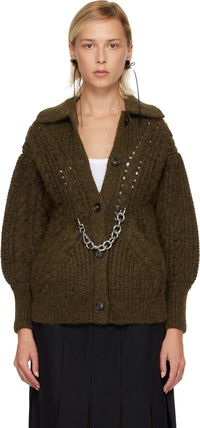 Simone Rocha Sculpted Chunky Knit Chain Detail Cardigan