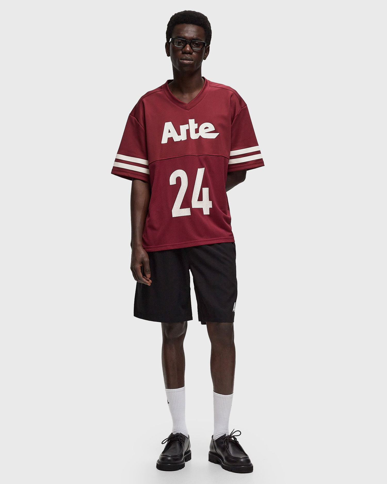 T-shirt Arte Antwerp American T'shirt Mesh Fleece Rød | SS24-147T-BORDEAUX-CREAM, 1