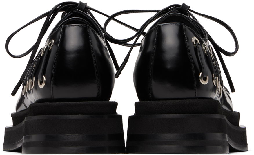 Kjole Simone Rocha Simone Rocha Heart Toe Platform Grommet Brogues Sort | LOF2 0740, 1