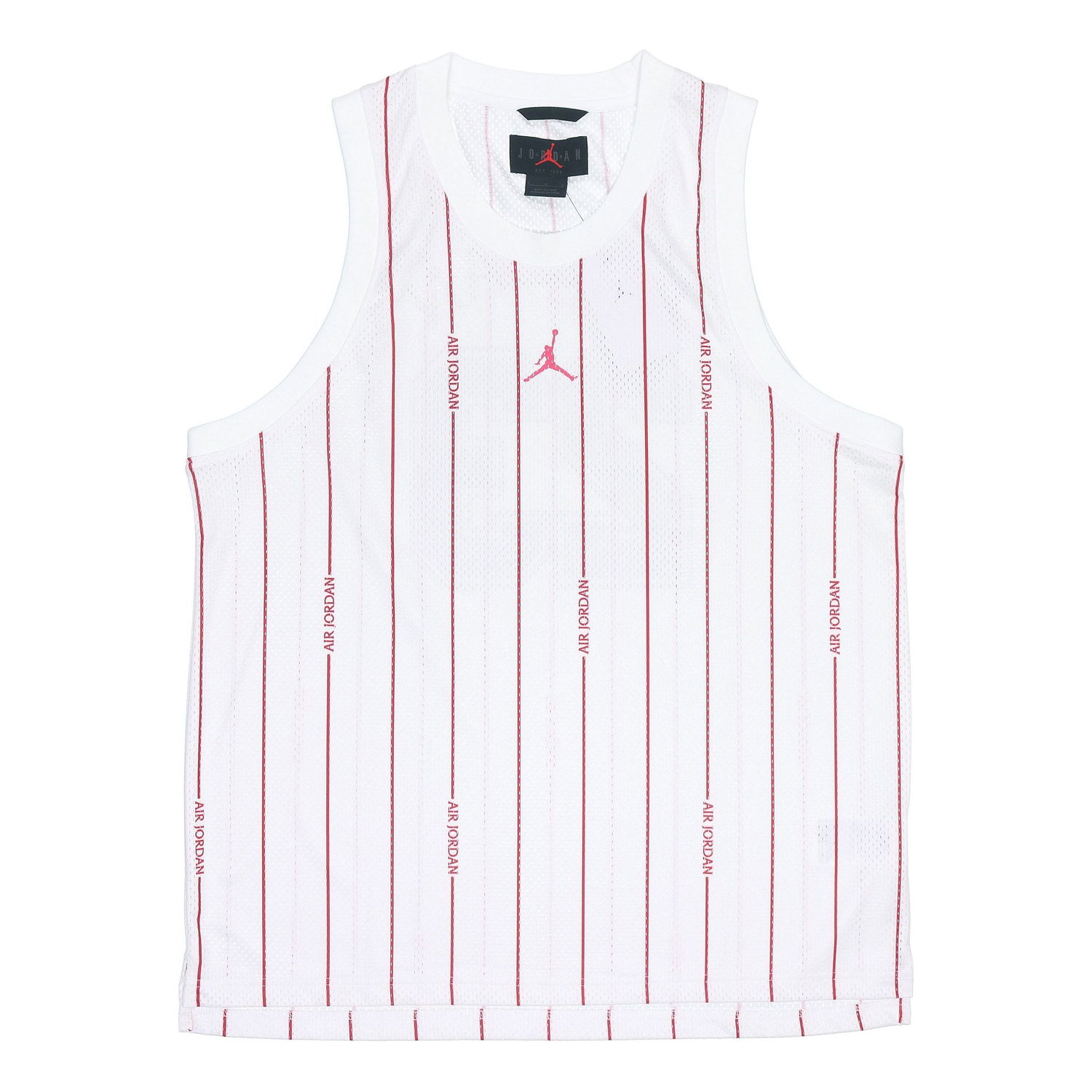 Tanktop Jordan Jordan Stripe Logo Loose Breathable Mesh Vest Hvid | DM1381-100, 0