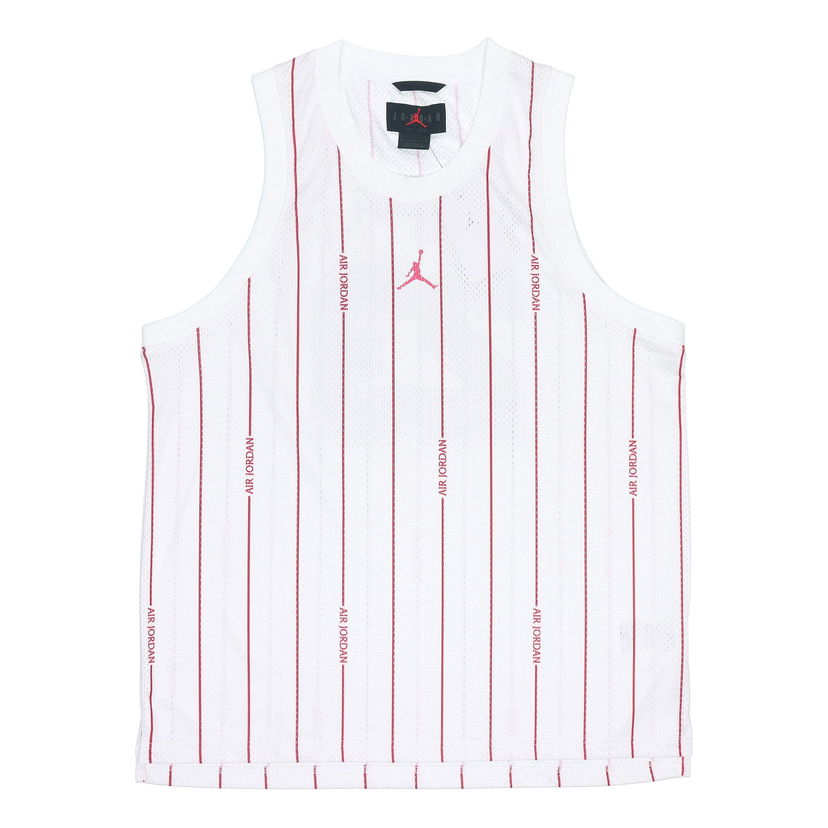 Tanktop Jordan Jordan Stripe Logo Loose Breathable Mesh Vest Hvid | DM1381-100