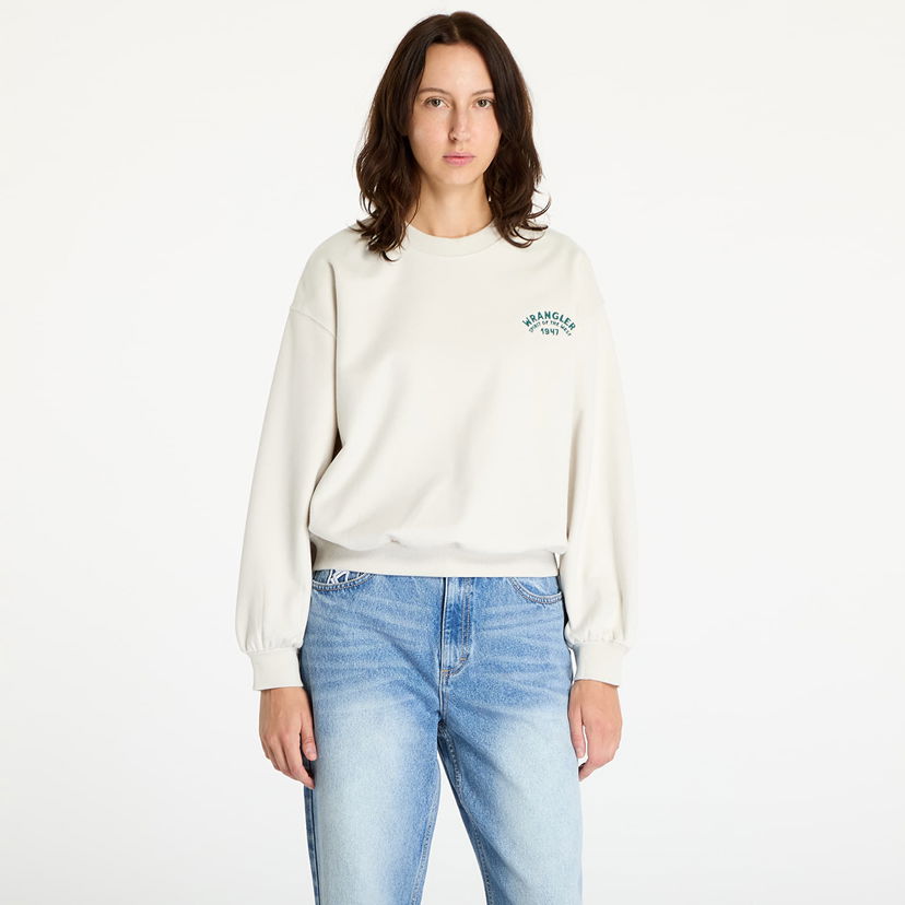 Sweatshirt Wrangler Oversized Sweat Vintage White Hvid | 112356457