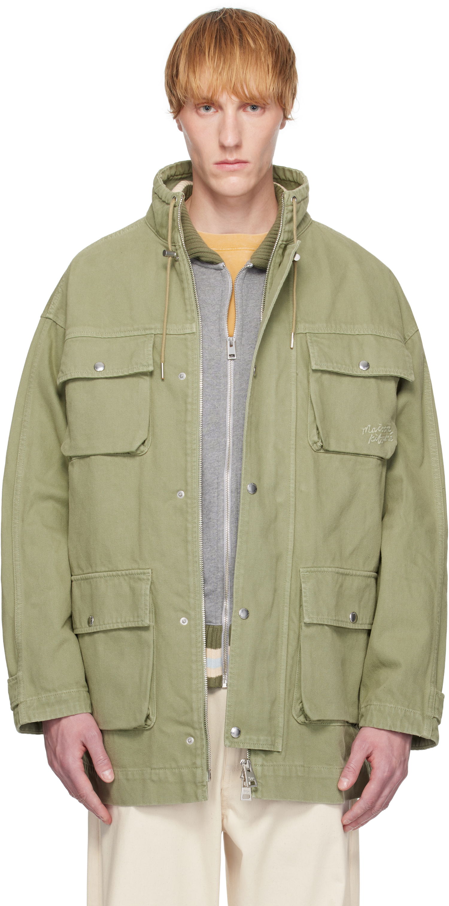 Parka MAISON KITSUNÉ Maison Kitsuné Cotton Denim Parka Grøn | OM02206WD4012, 0