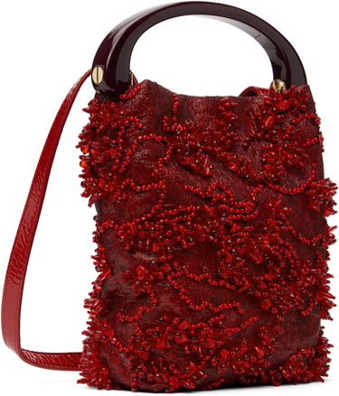 Håndtaske Dries Van Noten Dries Van Noten Beaded Micro Bag Rød | 251-011522-895, 2