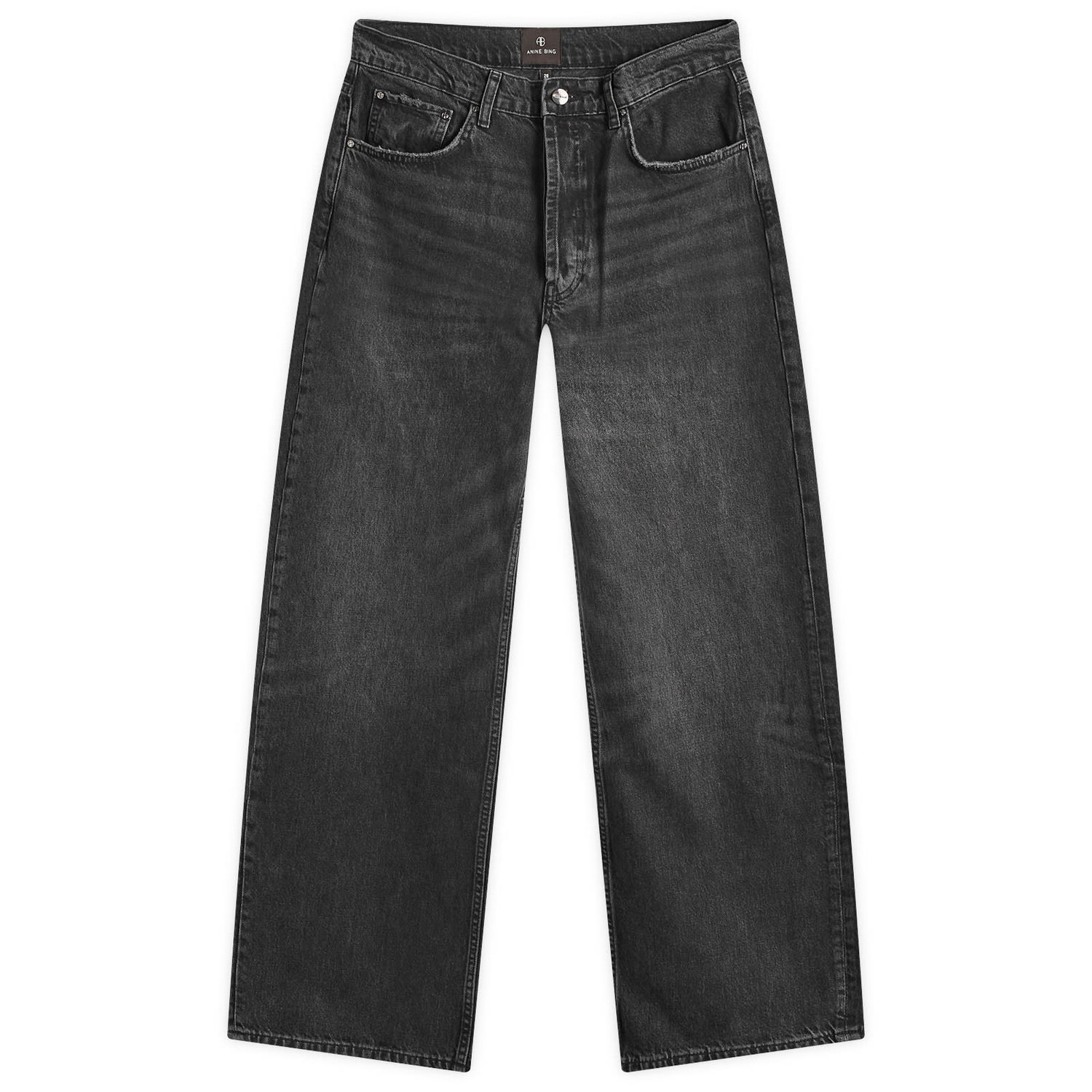 Jeans Anine Bing Manon Dark Grey Denim Jeans 26" Sort | A-06-10593-WHG21, 0