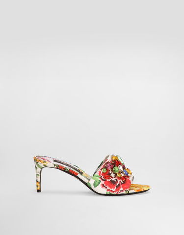 Tilbehør Dolce & Gabbana Dolce & Gabbana Brocade Mules with Jewel Embellishments Flerfarvet | CR1744A6L95HA5KU, 0