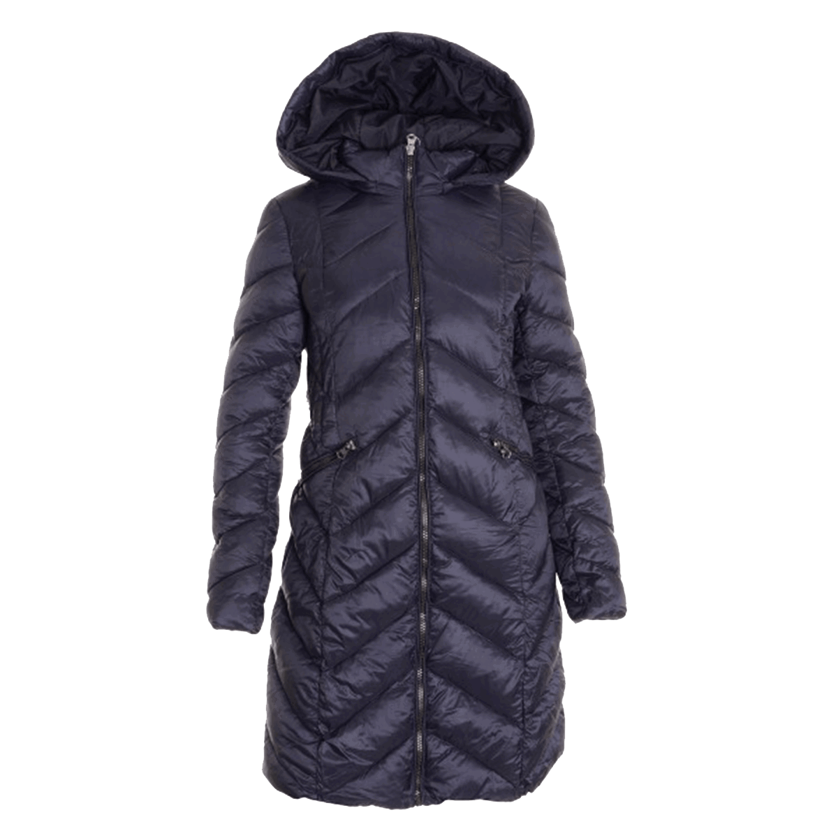 Puffer jakke Champion Taylor Hooded Long Puffer Coat Mørkeblå | CHBG183209-533, 0