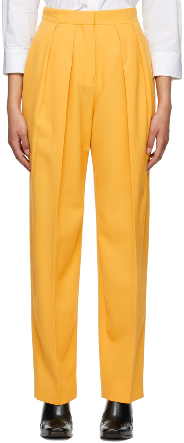 Bukser Stella McCartney Stella McCartney Pleated Trousers Gul | 6400643AU701
