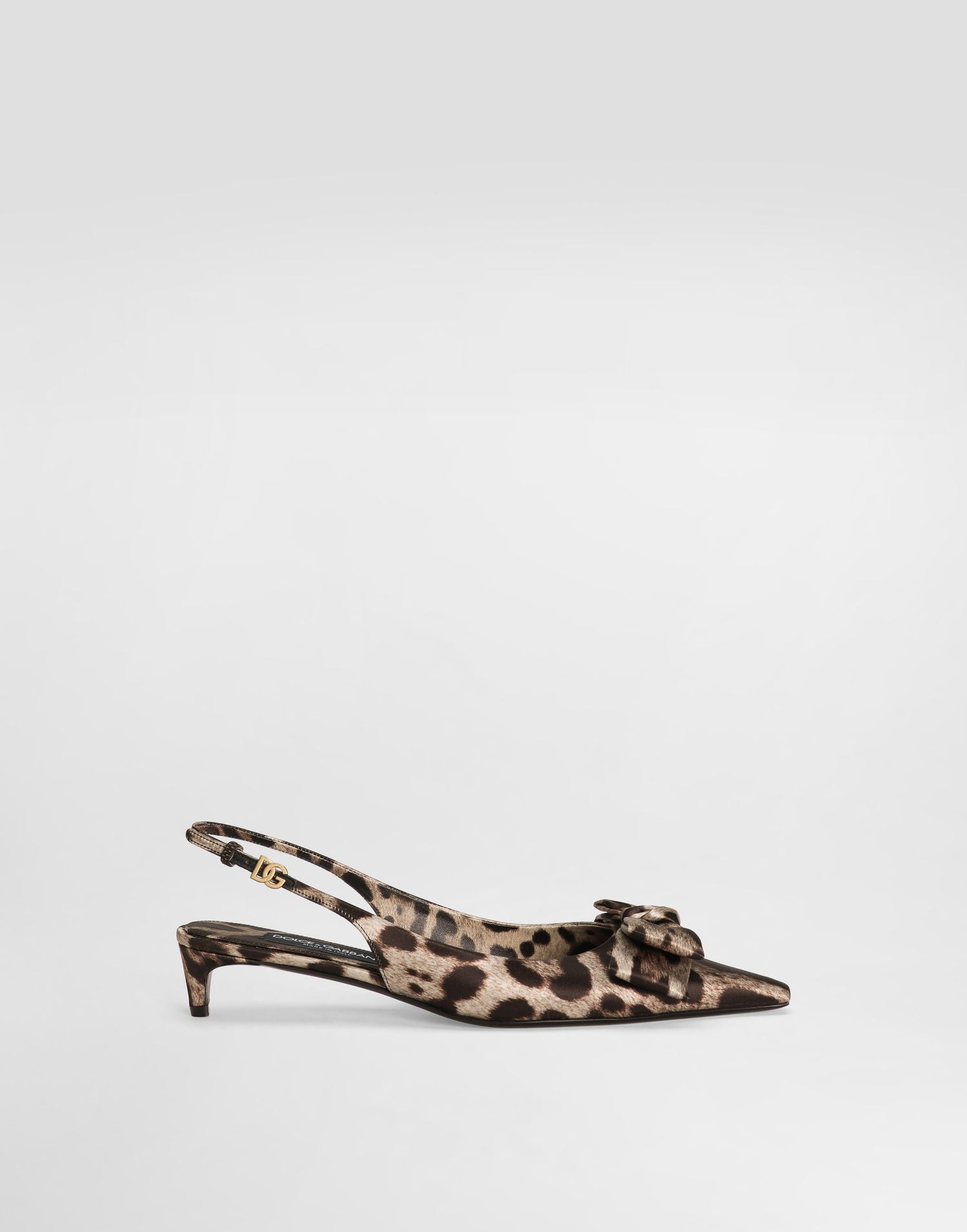 Sneakers og sko Dolce & Gabbana Leopard-Print Satin Slingbacks With Bow Brun | CG0843A6Q83HY13M, 0