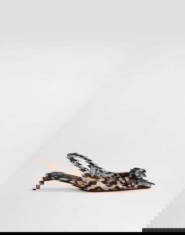 Sneakers og sko Dolce & Gabbana Leopard-Print Satin Slingbacks With Bow Brun | CG0843A6Q83HY13M, 0