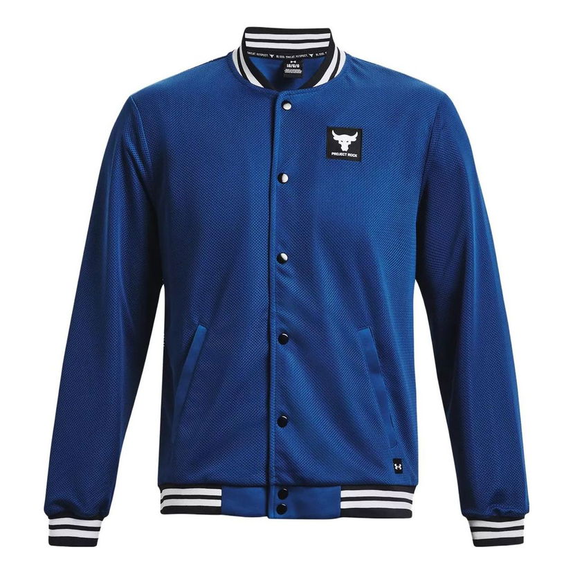 Bomberjakke Under Armour Project Rock Varsity Jacket Blå | 1377437-471